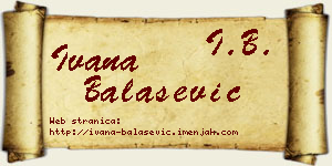 Ivana Balašević vizit kartica